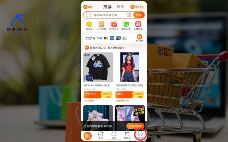 Hình ảnh minh họa mua hàng trên taobao