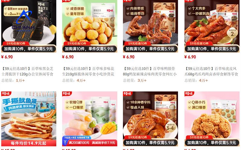 Cách order đồ ăn vặt Trung Quốc 