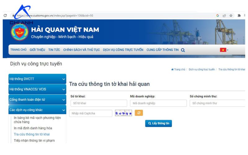 Trang hải quan Việt Nam